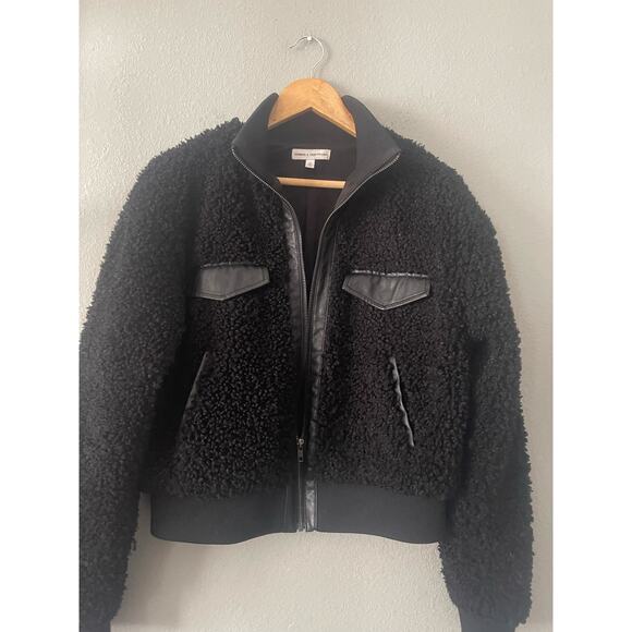 Express x Negin Mirsalehi Plush Sherpa Jacket in Black - Picture 5 of 8